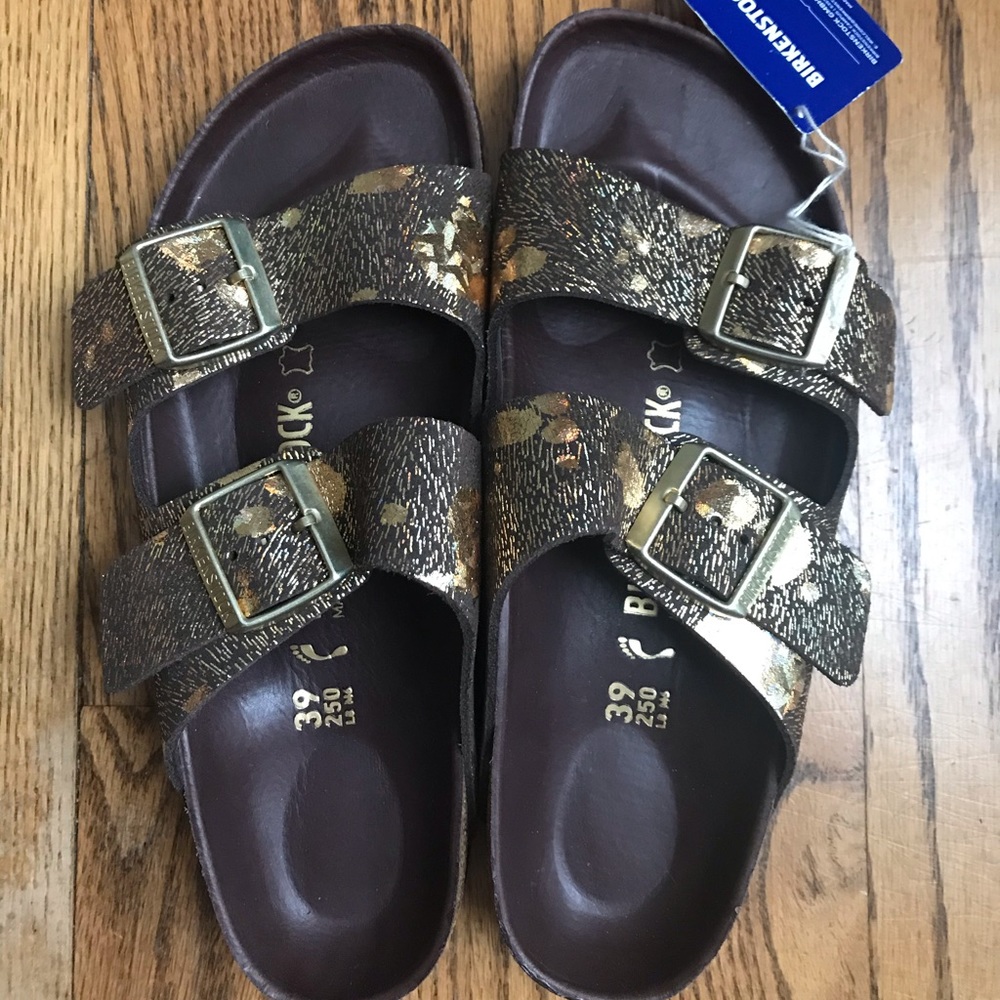 NWT Birkenstock Arizona Lux Spotted Metallic
